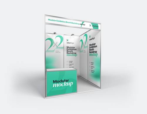 室内外展览展位PS样机模板 - PNG派