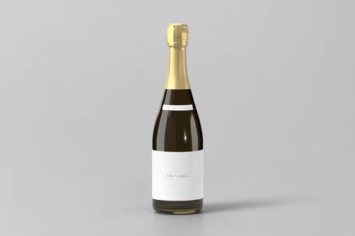 香槟瓶子包装展示PS样机模板 - PNG派