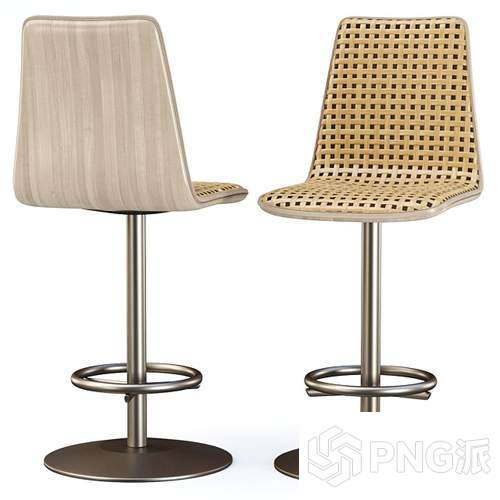 铁艺复古靠背吧椅3D模型 - PNG派