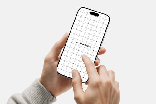 手拿 iphone 16 pro max PS样机模板 - PNG派