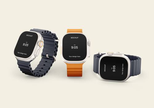 苹果智能手表PS样机模板 - PNG派