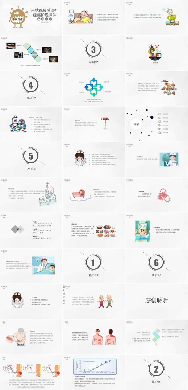 预防和护理PPT模板 - PNG派