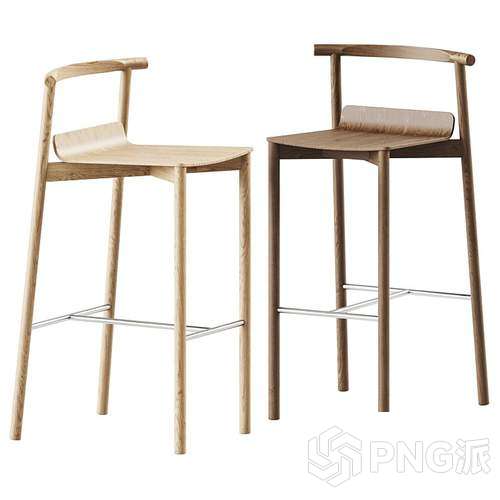 亚克力旋转绒布吧椅3D模型 - PNG派