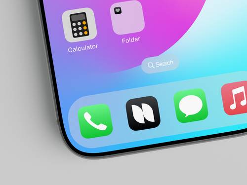 手机屏幕局部特写APP图标展示PS样机模板 - PNG派