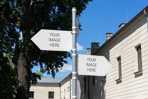 户外方向指示牌PS样机模板 - PNG派