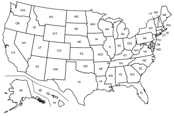 美国地图 - PNG派