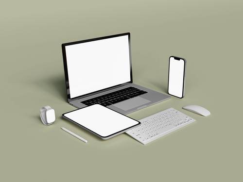 电脑手机移动设备展示PS样机模板 - PNG派