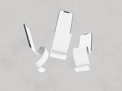 手机溢出长滚动屏幕PS样机模板 - PNG派