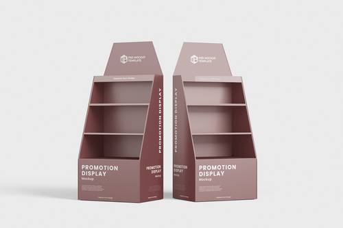 促销展示架产品陈列架PS样机模板 - PNG派