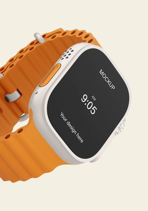 苹果智能手表PS样机模板 - PNG派