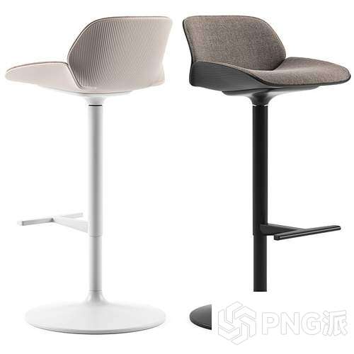 简约金属复古吧椅3D模型 - PNG派