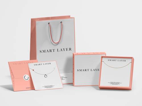 项链包装盒手提袋PS样机模板 - PNG派