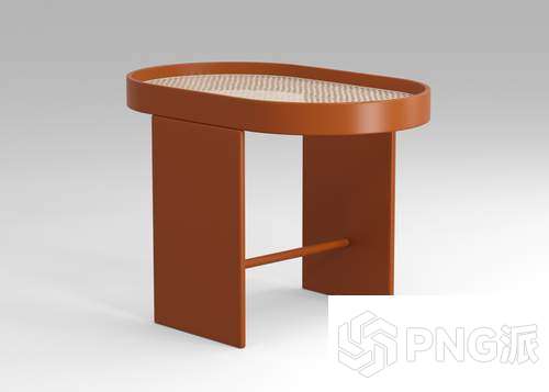 焦糖色异形框架编织面茶几3D模型 - PNG派