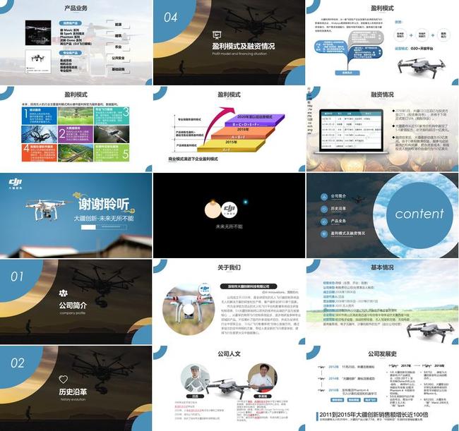 无人机产品介绍PPT模板 - PNG派