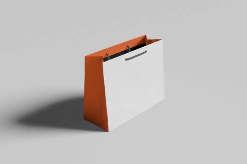 高质量纸质礼品服装手提袋PS样机模板 - PNG派