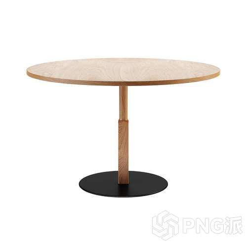 原木圆面单柱桌3D模型 - PNG派