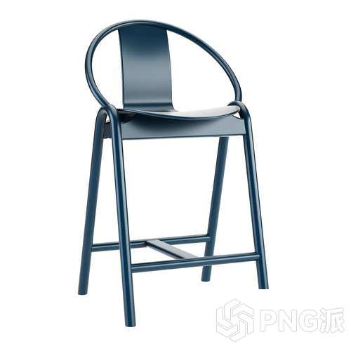 北欧铁艺无靠背吧椅3D模型 - PNG派