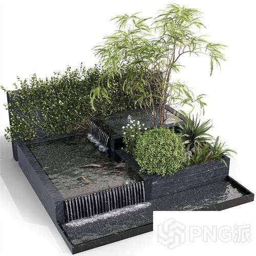 现代绿植盆景3D模型 - PNG派