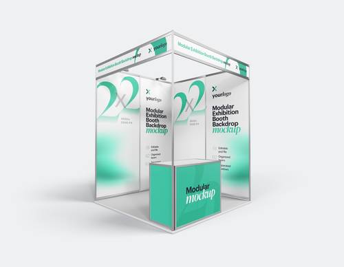 室内外展览展位PS样机模板 - PNG派