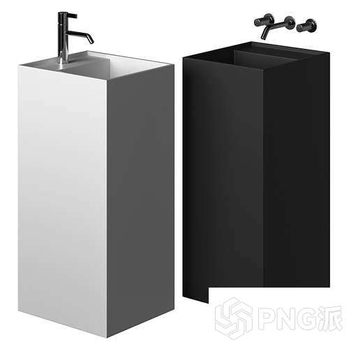 现代浴缸洗手池3D模型 - PNG派