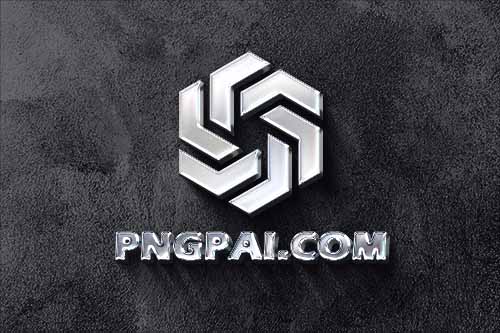 金属镀铬不锈钢质感3D立体LOGO展示效果PS样机模板 - PNG派