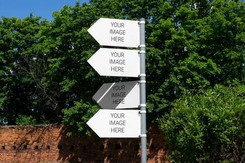 户外方向指示牌PS样机模板 - PNG派