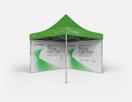 展会活动帐篷展位PS样机模板 - PNG派
