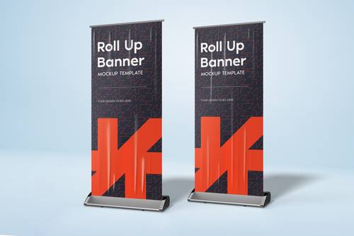 易拉宝、展架PS样机模板 - PNG派