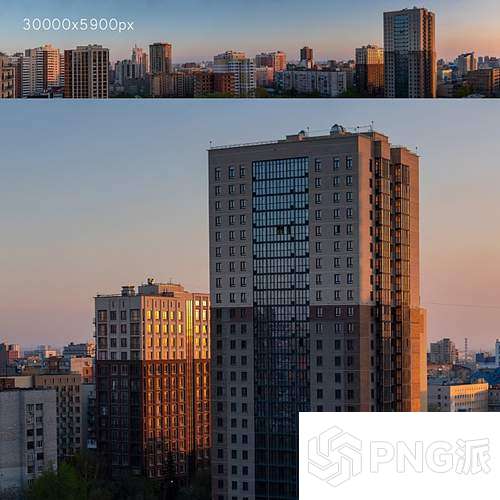 城市建筑群黄昏场景3D模型 - PNG派