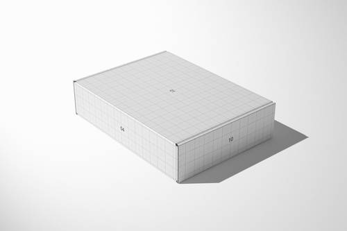 长扁形纸质翻盖包装盒PS样机模板 - PNG派