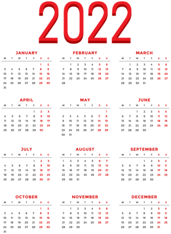 2022年日历 - PNG派