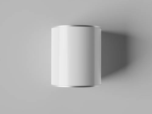 圆柱形金属锡罐包装PS样机模板 - PNG派