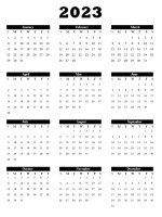 2023年日历 - PNG派