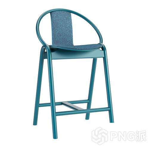 亚克力旋转无靠背吧椅3D模型 - PNG派