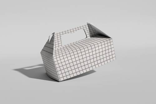 手提式食品包装盒PS样机模板 - PNG派