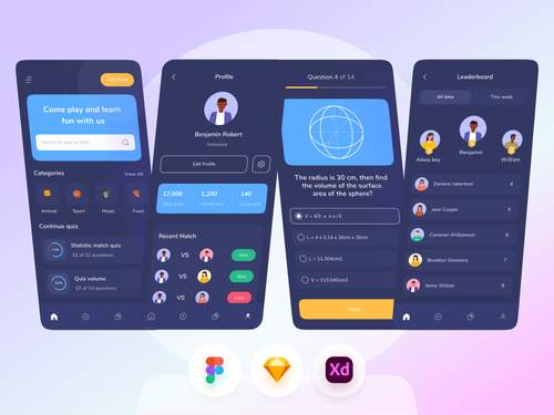 Trivia Quiz移动应用程序 - PNG派