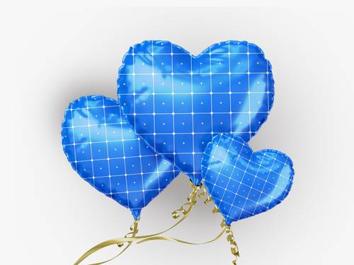 心形状气球PS样机模板 - PNG派