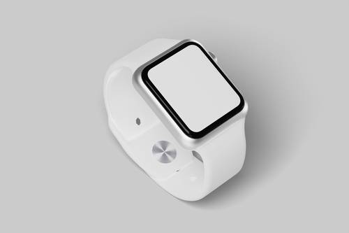 白色apple watch苹果智能手表PS样机模板 - PNG派