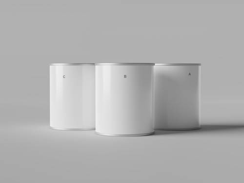 圆柱形金属锡罐包装PS样机模板 - PNG派