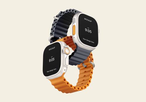 苹果智能手表PS样机模板 - PNG派