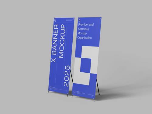 易拉宝展架PS样机模板 - PNG派