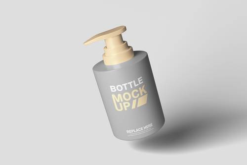 按压式泵头瓶、洗护用品瓶PS样机模板 - PNG派