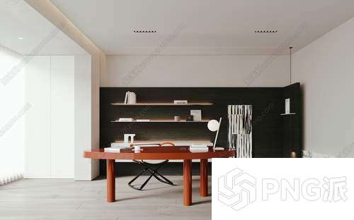 电脑椅办公桌书桌3D模型 - PNG派