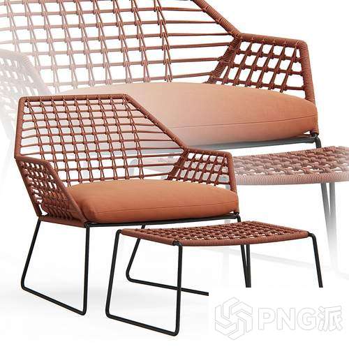 单人沙发3D模型 - PNG派