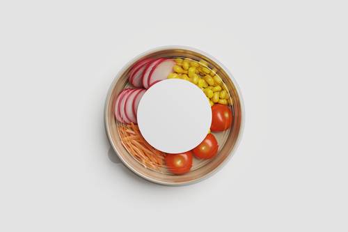 可密封的圆形食品保鲜盒PS样机模板 - PNG派