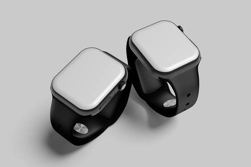 黑色苹果智能手表PS样机模板 - PNG派