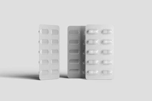 胶囊药片的泡罩铝塑包装PS样机模板 - PNG派