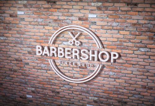 3D立体LOGO墙面展示PS样机模板 - PNG派