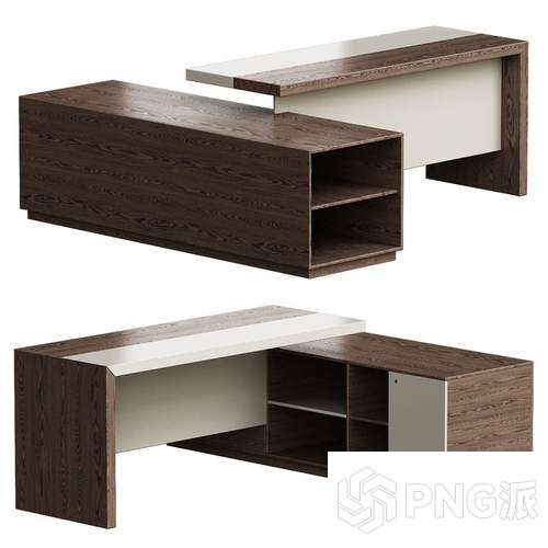 书桌电脑椅办公桌3D模型 - PNG派