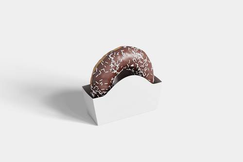 甜甜圈包装纸盒PS样机模板 - PNG派